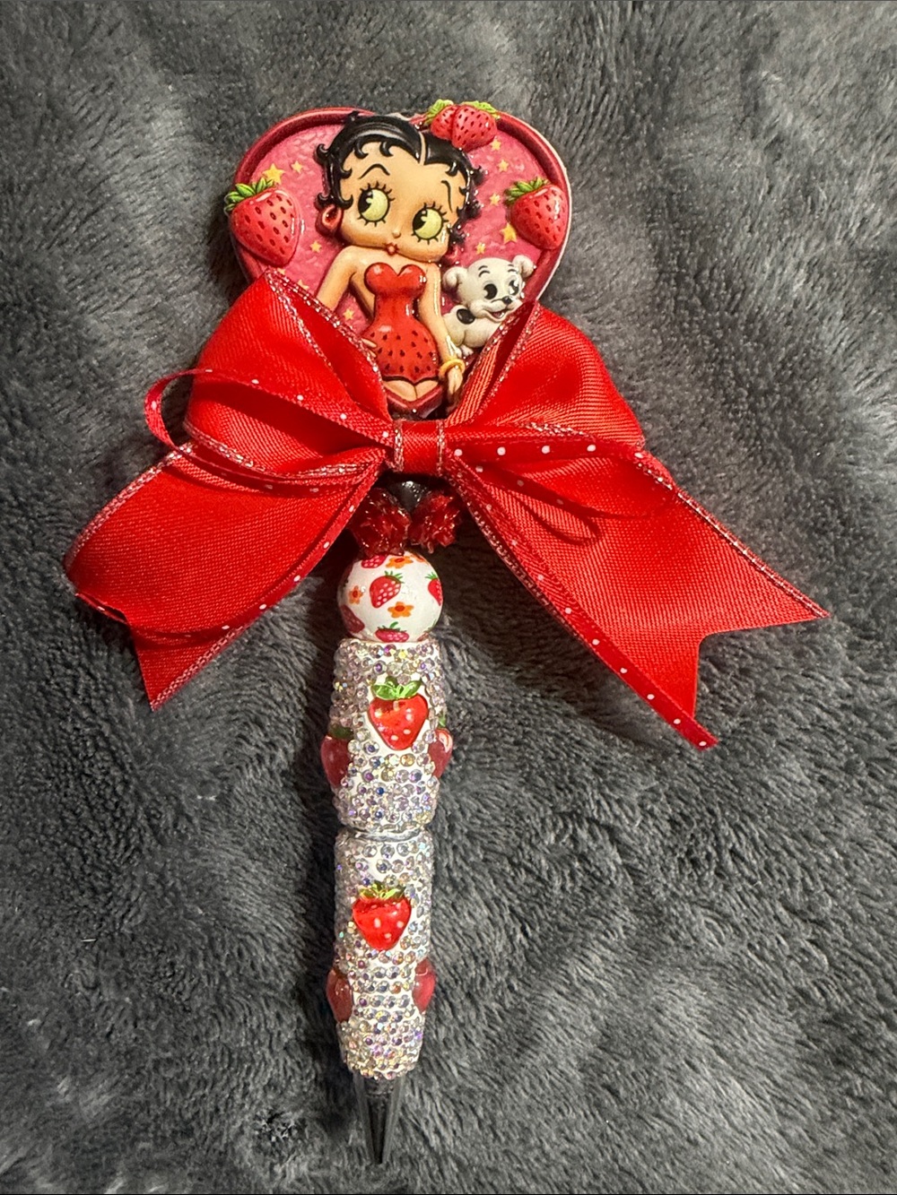 Betty Boop Strawberry Statement Pen with Red Bow